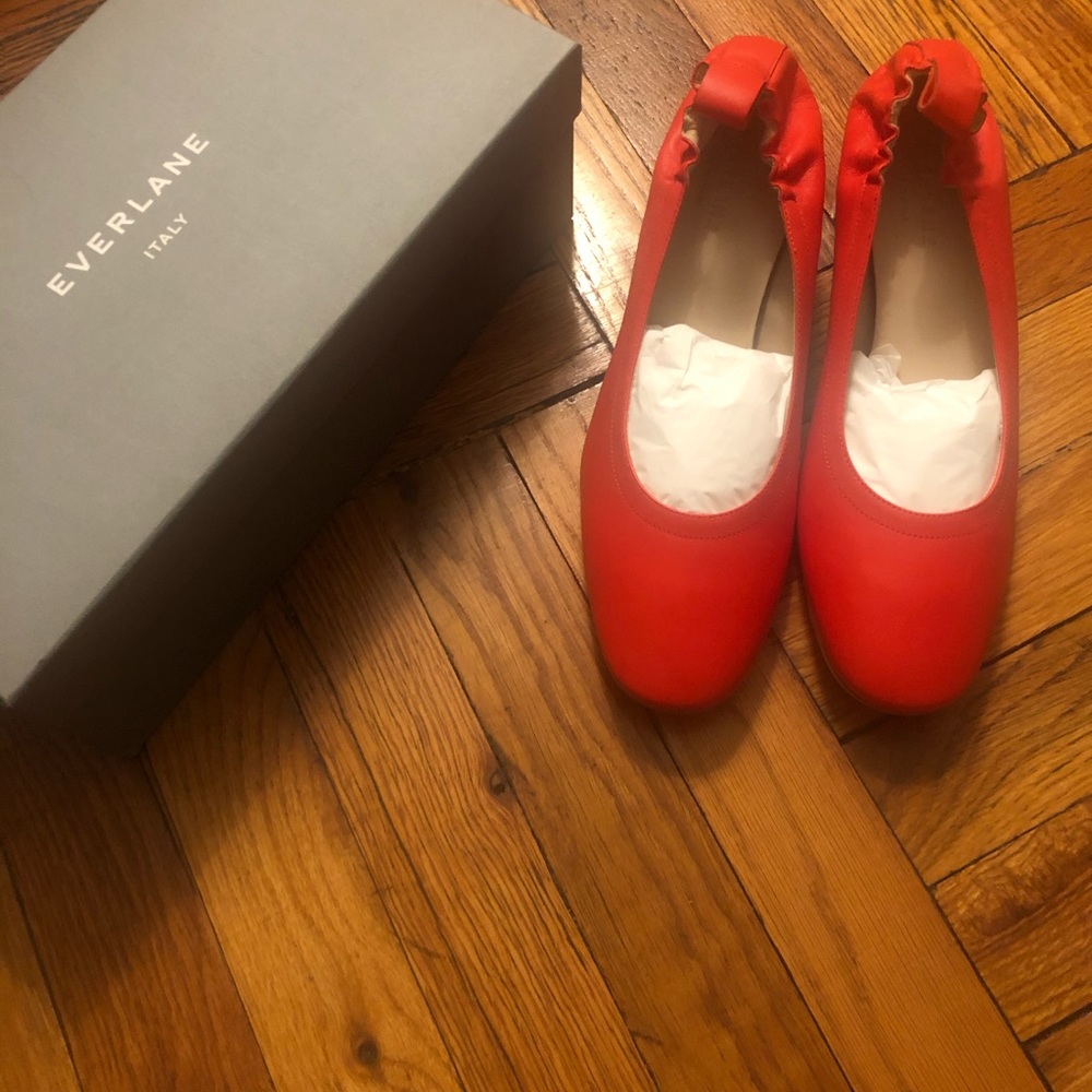 Everlane The Day Heel, Size 8.5, color bright red